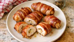 Kuřecí šišky ve slanině: nejdřív krátce povařit, pak jen rychle opéct dokřupava