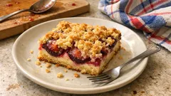 Švestkový koláč se zakysanou smetanou: vláčný plechový recept s drobenkou