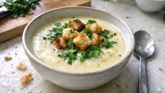 Sametový krém z bílé ředkve s bílým vínem: jednoduchá polévka bez mouky