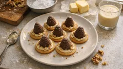 Ořechová vosí hnízda s vaječným likérem: nepečené cukroví, které drží tvar