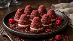 Malinová vosí hnízda: nepečené vánoční cukroví