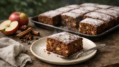 Šťavnatý litý perník s jablky a polevou