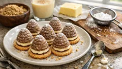 Ořechová vosí hnízda bez pečení: jemný krém s vaječným likérem krok za krokem