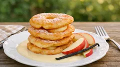 Jablka v těstíčku s hřejivou vanilkovou omáčkou