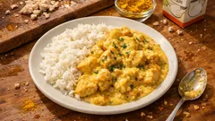 Rychlé kuře na kari se smetanou a taveným sýrem – krémová večeře k rýži