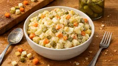 Odlehčený vánoční bramborový salát s jogurtem a medovo-hořčičnou zálivkou