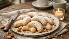 Mandlové vanilkové rohlíčky jako jemné vánoční cukroví
