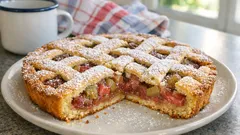 Mřížkový koláč s rebarborou: křehké těsto a šťavnatá náplň, která neteče