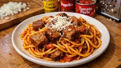Špagety podle Jiřiny Bohdalové: rychlá omáčka z protlaku a zbylé sekané