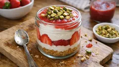 Domácí pribiňák s jahodami do skleničky: krémový dezert bez pečení