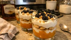 Opilé broskvové poháry s amarettem: vrstvený dezert do skleniček, co mizí první
