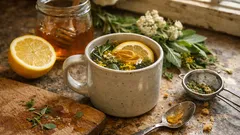 Bylinný čaj proti jarní únavě: voňavá směs s citronem a medem