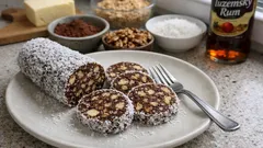 Nepečený vánoční salám s kokosem: jednoduché cukroví bez trouby