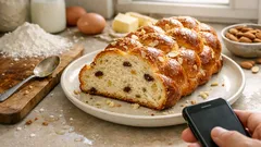 Vánočka ze šesti pramenů: voňavé kynuté těsto a pletení krok za krokem