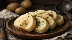 Domácí bramborové knedlíky z vařených brambor