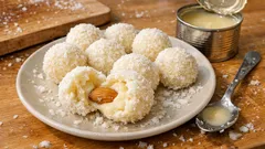 Raffaello koule bez pečení: kokosové kuličky se Salkem a mandlí uvnitř