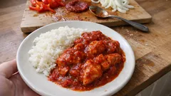 Pikantní kuře na pánvi s paprikovo-rajčatovou omáčkou – rychlý oběd