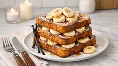 Banánové francouzské toasty se skořicí k snídani