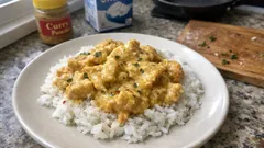 Rychlé kuře na kari se sýrovo-smetanovou omáčkou – večeře z jedné pánve