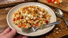 Zapečené drobení se zeleninou a smetanou – jednoduchý oběd, co zasytí