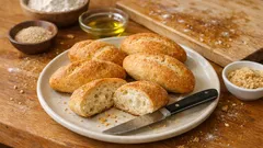 Domácí bezlepková veka, bagetky i rohlíky bez mléka a vajec – jednoduché kynuté těsto