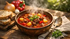 Klasická gulášová polévka z hovězí kližky