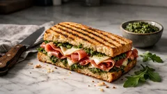 Panini s rukolovým pestem a parmskou šunkou