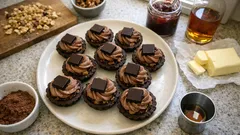 Košíčky Izidor krok za krokem: křehké kakaové těsto, ořechová náplň a čokoláda
