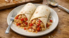 Voňavá náplň do tortill z rýže a bílých fazolí: hotová na jedné pánvi