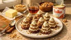 Ořechové stromečky bez pečení: rychlé vánoční cukroví se Salkovým krémem