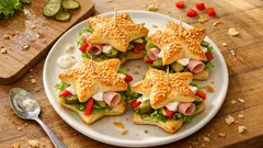 Plněné hvězdičky z listového těsta: křupavé pohoštění hotové za chvilku