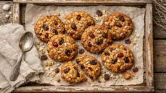 Slunečnicové ovesné sušenky s banánem bez cukru