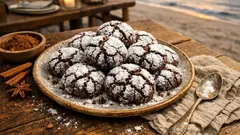 Měkké perníkové crinkles s kakaem na Vánoce