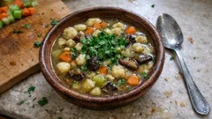 Kudrbánková polévka se sušenými hříbky: sytá „do misky“ a přitom lehká