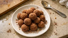 Nepečené mandlové kuličky s marcipánem: rychlé cukroví do lednice