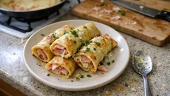 Slané palačinky se šunkou z pánve: rychlá večeře z pár surovin