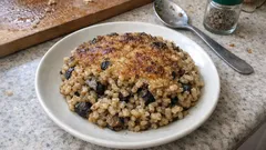 Jihočeský vánoční kuba z krup a sušených hub – voňavý, šťavnatý a z trouby