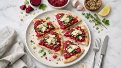 Pita chléb s pestem z červené řepy