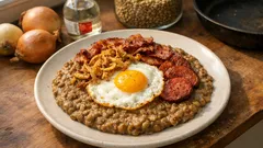 Čočka na kyselo jako od babičky: krémová, akorát nakyslá a s volským okem